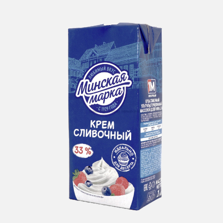 Крем сливочный Минская марка 33% 1 кг – купить для кондитерских, кафе и выпечки с доставкой в Краснодаре