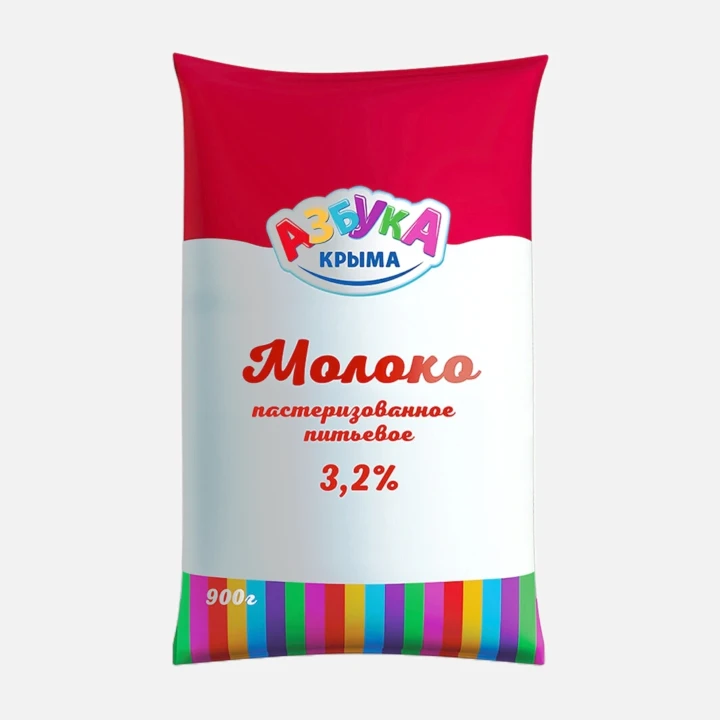 Молоко Азбука Крыма 3.2% пастеризованное 900г в пленке