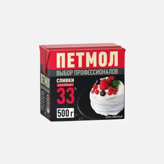 Сливки Петмол 33% 0,5л – густые для взбивания, доставка по Краснодару | Для кондитеров и кофеен