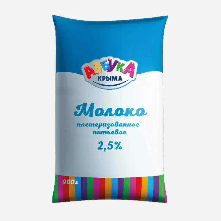 Молоко Азбука Крыма 2,5% 900г в пленке – натуральное, с доставкой по Краснодару