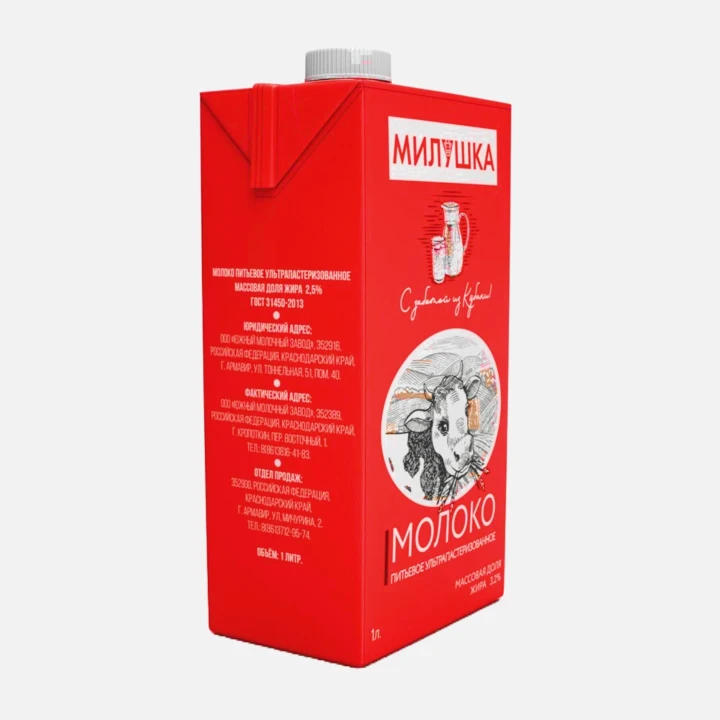 Молоко Милушка 3.2% ультрапастеризованное 1л