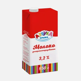 Молоко Азбука Крыма 3,2% 950г ультрапастеризованное – натуральное, с доставкой по Краснодару